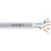 Black Box CAT6 550-MHz Solid Bulk Cable UTP CMP Plenum GY 1000FT Pull-Box - 1000 ft Category 6 Network Cable for Network Device - First End: Bare Wire - Second End: Bare Wire - 1 Gbit/s - CMP, Plenum - 23 AWG - Gray - TAA Compliant