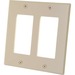 C2G Two Decorative Style Cutout Double Gang Wall Plate - Ivory - 2-gang - Ivory - Metal