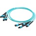 AddOn 50m MPO (Female) to MPO (Female) 48-Strand Aqua OM4 Straight Fiber Trunk Cable - 100% compatible and guaranteed to work