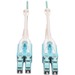 Eaton Tripp Lite Series 10Gb/40Gb/100Gb Duplex Multimode 50/125 OM3 LSZH Fiber Patch Cable with Push/Pull Tab Connectors (LC/LC), Aqua, 2M (6.6 ft.) - Fiber Optic for Network Device - 6 ft - 2 x LC Male Network - 2 x LC Male Network - Aqua