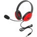 Califone Listening First Stereo Headset with To Go Plug - Stereo - Mini-phone (3.5mm) - Wired - 32 Ohm - 20 Hz - 20 kHz - Over-the-head - Binaural - Circumaural - 5.50 ft Cable - Electret Microphone - Red