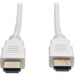 Eaton Tripp Lite Series High-Speed HDMI Cable (M/M) - 4K, Gripping Connectors, White, 3 ft. (0.9 m) - HDMI for Audio/Video Device, Home Theater System, TV, LCD TV, Projector, Blu-ray Player, iPad - 3 ft - 1 x HDMI Male Digital Audio/Video - 1 x HDMI Male 