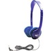 Hamilton Buhl Kid's Personal-Sized, On-Ear Stereo Headphones - Stereo, Mono - Blue - Mini-phone (3.5mm) - Wired - 32 Ohm - 20 Hz 20 kHz - Over-the-ear - Binaural - Ear-cup - 5 ft Cable