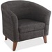 Lorell Barrel Armchair - Black Fabric Seat - Black Fabric Back - Four-legged Base - 1 Each