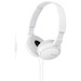 Sony ZX On-Ear Monitor Headphones, White, MDRZX110AP/W - Stereo - White - Wired - Over-the-head - Binaural - Supra-aural - 4 ft Cable