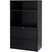 Lorell Box/Box/File Lateral File Combo Unit - 36" x 18.6" x 60" - 2 x Drawer(s) for File - Legal, Letter, A4 - Lateral - Cable Management, Leveling Glide, Adjustable Glide, Locking Drawer, Durable, Hanging Rail, Ball-bearing Suspension - Black - Baked Enamel - Steel - Recycled