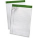 Ampad Earthwise Recycled Writing Pads - 40 Sheets - Both Side Ruling Surface - 0.34" Ruled - Ruled Margin - 20 lb Basis Weight - 8 1/2" x 11 3/4" - White Paper - Environmentally Friendly, Micro Perforated - Recycled - 4 / Pack