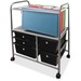 Advantus 5-Drawer Storage File Cart - 5 Drawer - 4 Casters - 21.9" Length x 15.3" Width x 28.9" Height - Chrome Frame - Silver, Chrome, Black - 1 Each