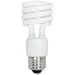 Satco 13-watt Fluorescent T2 Spiral CFL Bulb - 13 W - 120 V AC - Spiral - T2 Size - Soft White Light Color - E26 Base - 12000 Hour - 4400.3°F (2426.8°C) Color Temperature - 82 CRI - Energy Saver - 4 / Box