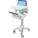 Ergotron StyleView Laptop Cart, 1 Drawer - Up to 17.3" Screen Support - 20 lb Load Capacity - 50.5" Height x 17.5" Width x 30.8" Depth - Floor Stand - Aluminum - White, Gray