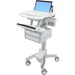 Ergotron StyleView Laptop Cart, 2 Drawers - Up to 17.3" Screen Support - 20 lb Load Capacity - 50.5" Height x 17.5" Width x 30.8" Depth - Floor Stand - Aluminum - White, Gray