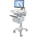Ergotron StyleView Cart with LCD Arm, 2 Drawers - Up to 24" Screen Support - 39 lb Load Capacity - 50.5" Height x 17.5" Width x 31" Depth - Floor Stand - Aluminum - White, Gray