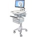 Ergotron StyleView Cart with LCD Pivot, 2 Drawers - Up to 24" Screen Support - 39 lb Load Capacity - 50.5" Height x 17.5" Width x 31" Depth - Floor Stand - Aluminum - White, Gray