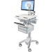 Ergotron StyleView Cart with LCD Pivot, 4 Drawers - Up to 24" Screen Support - 38 lb Load Capacity - 50.5" Height x 17.5" Width x 31" Depth - Floor Stand - Aluminum - White, Gray