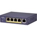 Amer 5 Port 10/100/1000 Desktop Switch with 4 PoE ports - 5 Ports - Gigabit Ethernet - 10/100/1000Base-T - 2 Layer Supported - AC Adapter - Twisted Pair - Desktop, Wall Mountable, Under Table - 3 Year Limited Warranty