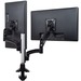 Chief Kontour K1C Dynamic Dual Monitor Arm Desk Mount - Reduced Height Monitor Arm - For 10-38 inch Displays - Silver - Height Adjustable - 10" to 30" Screen Support - 44 lb Load Capacity - 100 x 100, 75 x 75 - Yes - 1 Each