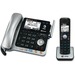 AT&T Connect to Cell TL86103 DECT 6.0 Cordless Phone - Silver Black - Corded/Cordless - Corded/Cordless - 2 x Phone Line - Speakerphone - Answering Machine