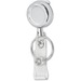 Merangue Chrome-finish Metal Badge Reel - Plastic, Metal - Silver, Chrome - Retractable Cord, Belt Clip, Key Ring - 1 Each