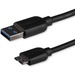 StarTech.com 3m (10ft) Slim SuperSpeed USB 3.0 (5Gbps) A to Micro B Cable - M/M - Position your USB 3.0 Micro devices near your desktop or laptop easily, with a thin, more flexible cable - USB 3.0 Micro B - Slim USB 3.0 to Micro B Cable - Thin USB 3 A to 