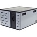 Ergotron Zip12 Charging Desktop Cabinet - Up to 14" Screen Support - 14" Height x 22" Width x 24.5" Depth - Desktop - Steel - Black, Silver