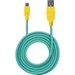 Manhattan Hi-Speed USB 2.0 A Male to Micro-B Male Braided Cable, 1.8 m (6 ft.), Teal/Yellow - USB for Smartphone, Tablet, Cellular Phone - 60 MB/s - 1 x Type A Male USB - 1 x Micro Type B Male USB - Gold Plated Contact - Shielding