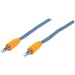 Manhattan 3.5mm Stereo Male to Male Braided Audio Cable, 1 m (3 ft), Blue/Orange - Mini-phone for Audio Device, Speaker, Cellular Phone, Smartphone, Tablet - 3 ft - 1 x Mini-phone Male Stereo Audio - 1 x Mini-phone Male Stereo Audio - Blue, Orange
