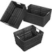 Whitmor Set of 3 Rattique Baskets, Java - External Dimensions: 14.8" Length x 11.5" Width x 6.5" Height - Black - For Toy, Clothes, Linen, Bathroom Essential, School Supplies, Magazine, CD, Storage, DVD, Book - 3 / Set