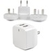 StarTech.com Travel USB Wall Charger - 2 Port - White - Universal Travel Adapter - International Power Adapter - USB Charger - Charge a tablet and a phone simultaneously, almost anywhere around the world - Dual Port USB Charger - White 2 Port USB Charger 