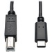 Eaton Tripp Lite Series USB-C to USB-B Cable - USB 2.0, (M/M), 6 ft. (1.83 m) - USB - 60 MB/s - 6 ft - 1 x Type B Male USB - 1 x Type C Male USB - Gold-plated Contacts, Nickel Plated - Shielding - Black"