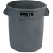 Rubbermaid Commercial Brute 10-Gallon Vented Container - Handle, Reinforced, Damage Resistant, Warp Resistant, UV Resistant - 17.3" - Plastic - Gray - 1 Each