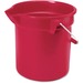 Rubbermaid Commercial Brute 10-quart Utility Bucket - 10 quart - Heavy Duty, Rust Resistant, Bend Resistant, Handle - 10.2" - Steel, High-density Polyethylene (HDPE) - Red, Nickel, Chrome - 1 Each