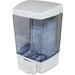 Genuine Joe 46oz Liquid Soap Dispenser - 1.44 quart Capacity - See-through Tank, Water Resistant, Antimicrobial, Anti-bacterial, Water Resistant - White - 1Each
