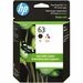 HP 63 Original Inkjet Ink Cartridge - Black, Tri-color - 2 / Pack - 170 Pages Black, 150 Pages Tri-color
