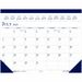 House of Doolittle Academic Desk Pad Calendar - Academic - Julian Dates - Daily, Monthly - 14 Month - July 2022 - August 2023 - 1 Month Single Page Layout - 2.13" x 3" Block - Desk Pad - Blue - Simulated Leather, Vinyl - Perforated, Reference Calendar, No