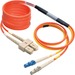 Eaton Tripp Lite Series Fiber Optic Mode Conditioning Patch Cable (LC Mode Conditioning to SC), 3M (10 ft.) - 10 ft Fiber Optic Network Cable for Network Device, Router, Switch - First End: 2 x LC Network - Male - Second End: 2 x SC Network - Male - Patch