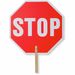 Tatco Handheld Stop Sign - 1 Each - Stop Print/Message - 18" Width x 18" Height - White Print/Message Color - Weather Proof, Long Lasting, Lightweight, Comfortable Grip - Wood - Red