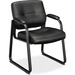 Guest Chair Sled Base Black Leather - each