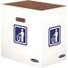 Fellowes® Bankers Box® Waste and Recycling Bins - 10 gallon, Reusable and Recyclable - 10 gal Capacity - Cube - Recyclable, Reusable, Handle - 15.4" Height x 11.4" Width x 15.4" Depth - Corrugated Paper - White - 10