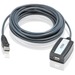 ATEN USB Extension Cable - 16.40 ft USB Data Transfer Cable - First End: 1 x 4-pin USB Type A - Male - Second End: 1 x USB Type A - Female - Extension Cable - Black
