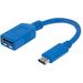 Manhattan SuperSpeed USB 3.1 Gen1 Type-C Male to Type-A Female Device Cable, 5 Gbps, Blue, 6" - USB - 6" - 1 x Type A Female USB - 1 x Type C Male USB - Nickel Plated Contact - Shielding - Blue