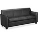 Basyx by HON Circulate Loveseat Sofa - Bonded Leather Black Seat - Bonded Leather Black Back