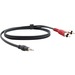 Kramer 3.5mm (M) to 2 RCA (M) Breakout Cable - 6 ft Mini-phone/RCA Audio Cable for Audio Device, MP3 Player - First End: 1 x Mini-phone Stereo Audio - Male - Second End: 2 x RCA Stereo Audio - Male