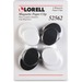 Lorell Plastic Cap Magnetic Paper Clips - Round - 1 / Pack - Black, White
