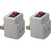 QVS 2-Pack Single-Port Power Adaptor with Lighted On/Off Switch - 1 x 2P Plug - 1 x 2P Receptacle - 125 V AC / 15 A - Gray