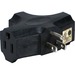 QVS 4-Pack 3-Outlets Space-Saver Grounded Power Outlet Splitter - 1 x 3P Plug - 3 x 3P Receptacle - 125 V AC / 15 A - Black