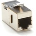 Black Box CAT6A Keystone Coupler - Shielded - 1 x RJ-45 Network Female - 1 x RJ-45 Network Female - Nickel Connector - Gold Contact - Silver - TAA Compliant