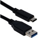 QVS 1-Meter USB-C to USB-A SuperSpeed 5Gbps 3Amp Cable - 3.28 ft USB Data Transfer/Power Cable for Tablet, Hard Drive, Smartphone - First End: 1 x USB 3.1 Type C - Male - Second End: 1 x USB 3.1 Type A - Male - 5 Gbit/s - Black