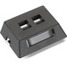Black Box GigaStation2 Modular Furniture Wallplate - 2-Port, Black - 2 x Total Number of Socket(s) - Black - Thermoplastic - TAA Compliant
