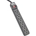 Tripp Lite Power Strip 6-Outlet 5-15R AC 6ft Cord 5-15P Black Housing 120V - NEMA 5-15P - 6 x NEMA 5-15R - 6 ft Cord - 15 A Current - 120 V AC Voltage - 1875 W - Wall-mountable/Desk-mountable - Black