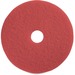 Genuine Joe Red Buffing Floor Pad - 16" Diameter - 5/Carton x 16" Diameter x 1" Thickness - Floor, Buffing, Scrubbing - 175 rpm to 350 rpm Speed Supported - Flexible, Resilient, Rotate, Dirt Remover, Scuff Mark Remover, Heel Mark Remover - Fiber - Red